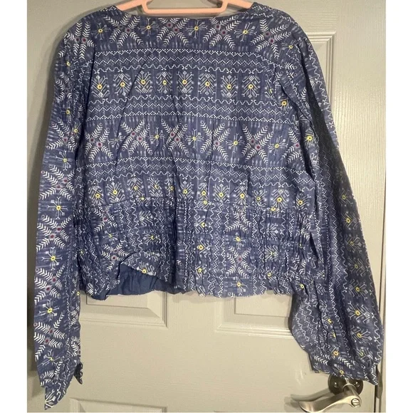 Anthropologie Forever That Girl Embroidered Smocked Blouse NWT Size XL - Picture 8 of 15